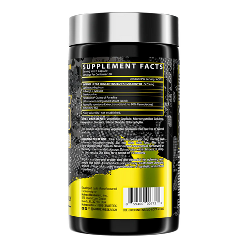 Nutrex Lipo-6 Intense Ultra Concentrate 60 capsules | Extreme Thermogenic Fat Burner