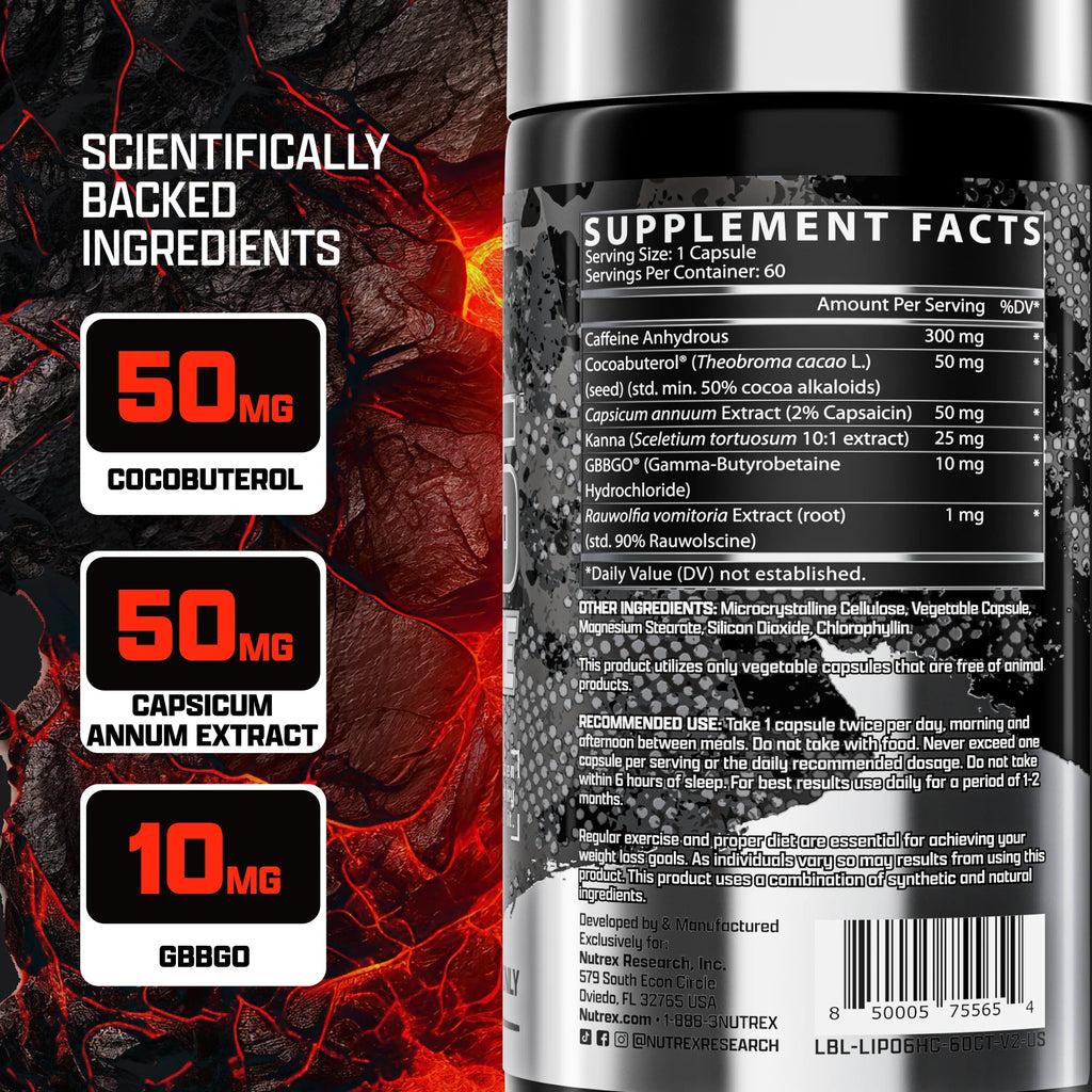 NUTREX LIPO-6 HARDCORE FAT BURENER 60 CAPSULES | ADVANCE THERMOGENIC FAT BURNER | BUY AT THE LOWEST PRICES IN INDIA